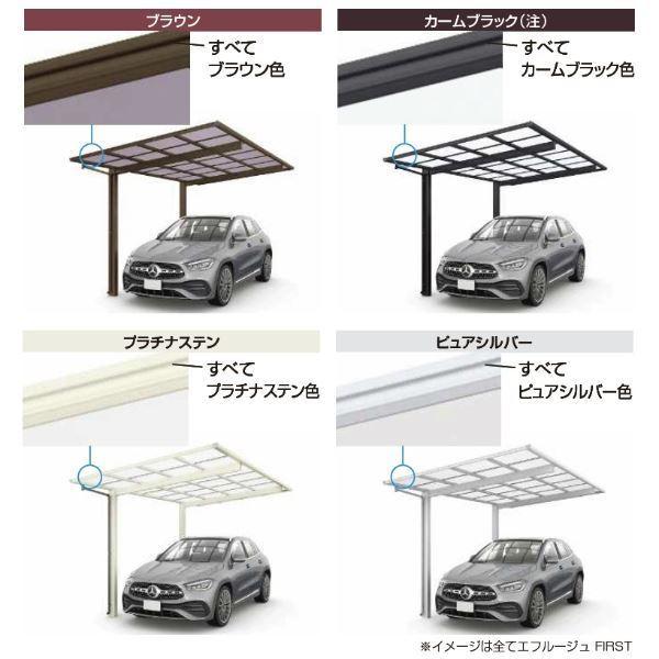 YKK　サイクルポート　エフルージュ　ハイルーフ柱　アルミ色　JDS-F　たて2連棟セット　ミニ　一般ポリカーボネート板　J22・29-21H　ファースト　50