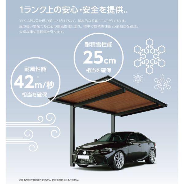 全国配送　YKK　ルシアス　カーポート　750タイプ　1台用　単体納まり　H28　57-24　アルミカラー　アルミ屋根