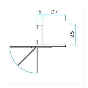 ミヅシマ工業　グレーチング　オプション　変形T字　431-2032　受け枠　T字仕様　フリーハードル専用　ステンレス　＊グレーチング別途