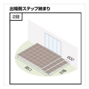 『配送は関東・東海限定』 リクシル タイルデッキ 出幅側ステップ納まり 2段 間口：3600mm×出幅：2400mm 基礎束柱Aセット_1