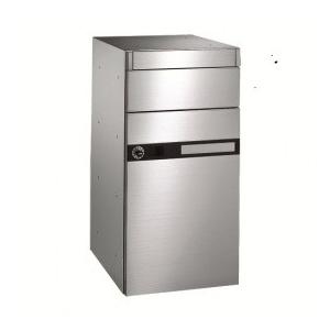 ナスタ 集合住宅用ポスト 前入前出タイプ 静音ラッチ錠 KS-MB603S-R （１戸用・受注生産品） 屋内用 『郵便ポスト』 ヘアーライン仕上 アクリル焼付塗装