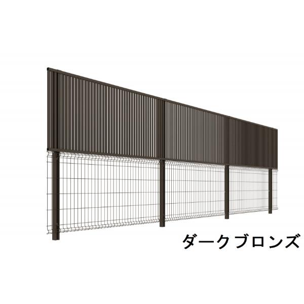 三協アルミ ユメッシュプラス 上目隠しタイプ 2型(たて目隠しルーバー) 上段目隠しルーバー 高さ1000 下段メッシュフェンスE型 高さ1000  本体(1スパン)の画像