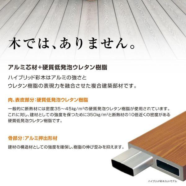 MINO ハイブリッド彩木 ガーデンデッキDG 幅1868×奥行2500 高さ326〜350mm 向き：縦方向 幕板勝ち DG1825 『ウッドデッキ 人工木』