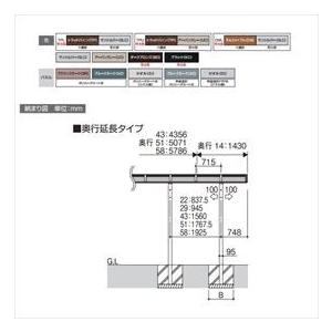 サイクルポート　三協アルミ　ニューマイリッシュ　屋根材：ポリカ　奥行延長タイプ　ミニタイプ　1422　H20　本体：アルミ形材　2222　『サビに強い