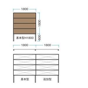 タカショー エバーアートボードフェンス 2型セット 両面 60角柱 H1800 基本型（両柱） エバーアートボード仕様 見切材:ステンカラー