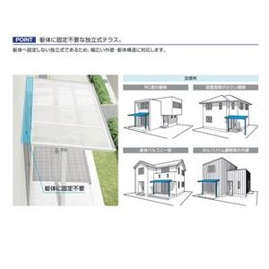 三協アルミ 独立式テラス セパーネ 関東間 単体 2.0間(3676mm) × 6尺(1924mm) ロング柱(H30) すき間カバーなし 熱線遮断ポリカーボネート_1