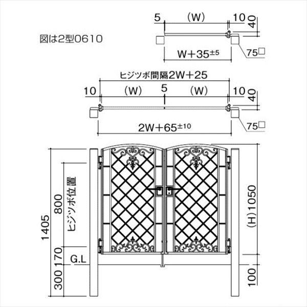 四国化成　ブルーム門扉　2型　柱仕様　片開き　0810　モナークグリーン