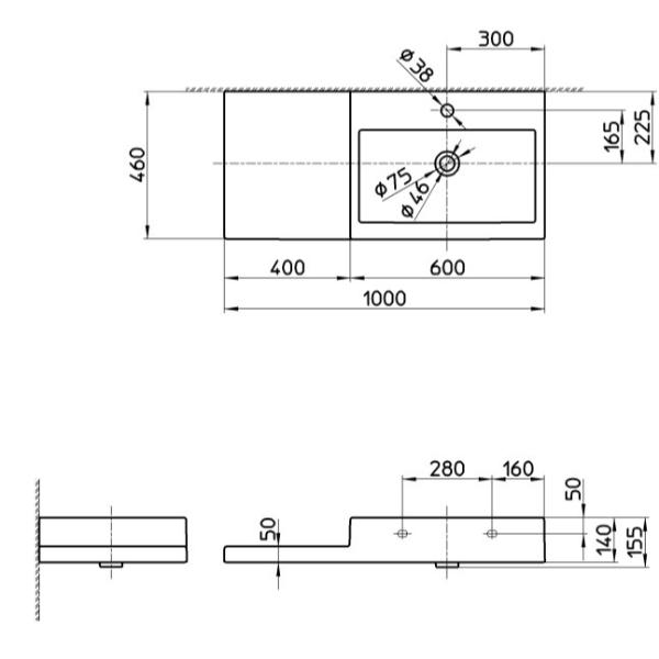 三栄水栓製作所 LAUFEN livingcity 洗面器 SL818431-W-104の画像