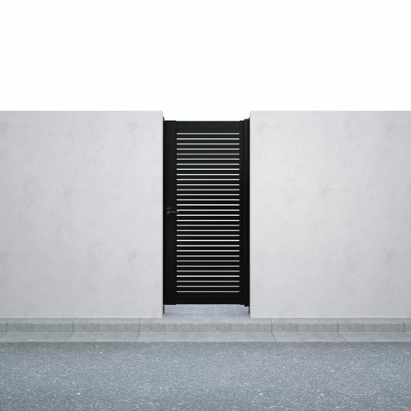 YKKAP シンプレオ門扉YS1型 片開き 門柱仕様 11-16R HME-V-YS 『横太格子デザイン』 | 