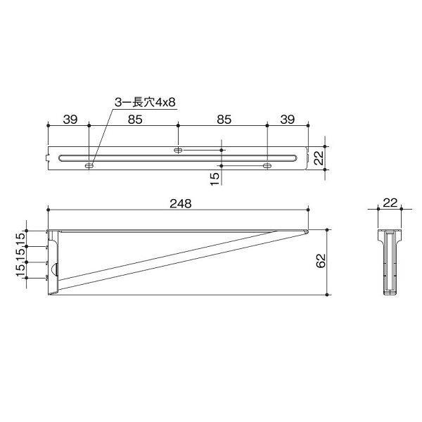 ARTIST ステンレス棚柱セット オプション 背面ブラケット 2本入り LS-751 シルバー｜kiro｜03