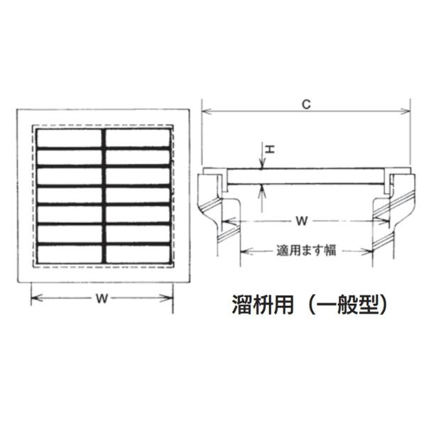 個人宅・現場配送不可　法人様限定商品　法山本店　溜枡用（一般型）　鋼板製　つば付溜ますぶた用グレーチング　適用ます幅450ｍｍ　HGM-45-32