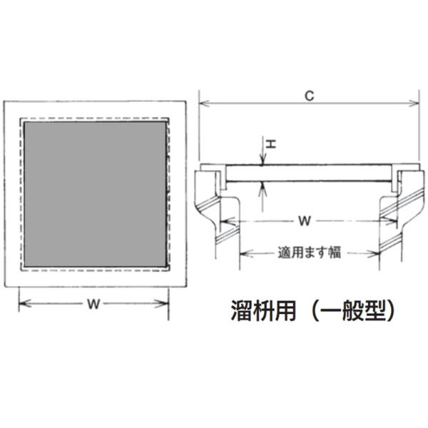 個人宅・現場配送不可　法人様限定商品　法山本店　落ち葉落下防止型　鋼板製　溜枡用（一般型）　つば付溜ますぶた用グレーチング　HGME-36-19　適用ます幅360ｍｍ