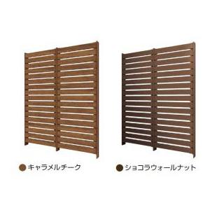 YKK リレーリアフェンス3型（横板格子） 関東間 （本体＋柱）セット L字連結用 H14FL TPS-F33 木目カラーの画像