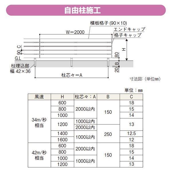 YKKAP YKK ルシアスフェンス H02型 横板格子 本体 木調色 T80 H800 高さ80cm フェンス本体のみ 『フェンス 目隠し 横 スリの画像