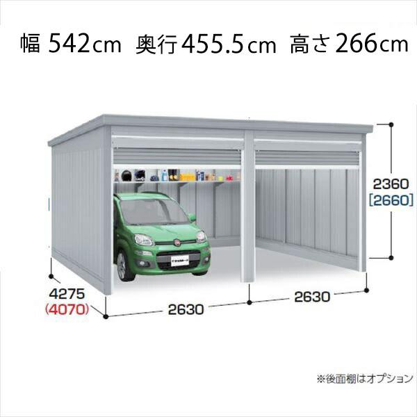 豪雪地型 Grn 2642hl 2 配送は関東 東海限定 住宅設備 イナバ物置 ガレーディア 2連棟タイプ エクステリアのキロ店 ガレージ シャッター シャッター車庫