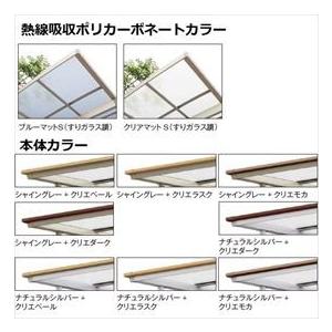 リクシル サイクルポート フーゴF パーク 22・29・29-21型 パネル高さ H：1800 熱線吸収ポリカ板 3連棟 『サビに強いアルミ製 家庭