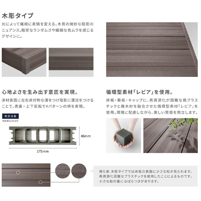 LIXIL（リクシル） 人工木ウッドデッキ 樹ら楽 木彫タイプ 1.5間