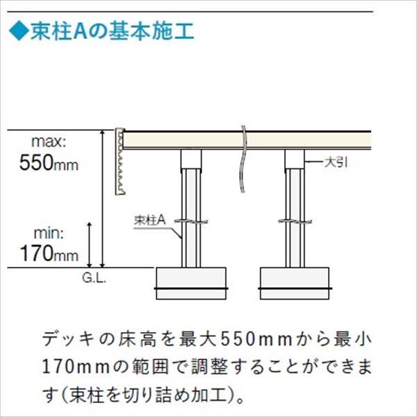 リクシル 樹ら楽ステージ 木彫 2間×5尺 束柱A仕様 標準束柱 『ウッドデッキ diy キット 樹脂 人工木』の画像