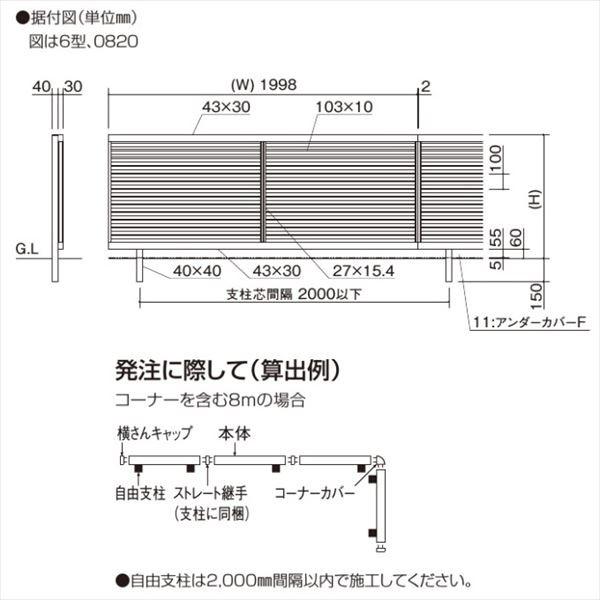 フェンス 外構 diy 目隠し 【法人様限定商品 個人宅・現場配送不可】四国化成 クレディフェンスSG 6型 本体 CSGF6-1220 『アルミフェンス 柵』の画像