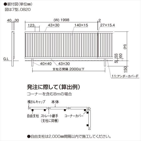 フェンス 外構 diy 目隠し 【法人様限定商品 個人宅・現場配送不可】四国化成 クレディフェンスSG 7型 本体 CSGF7-1220 『アルミフェンス 柵』の画像