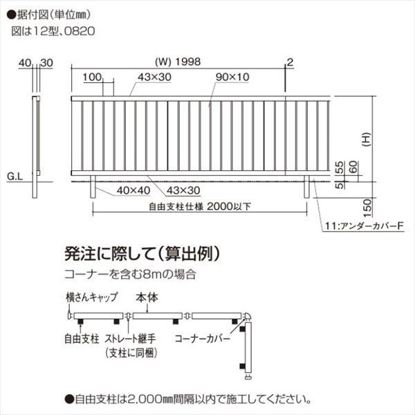 フェンス 外構 diy 【法人様限定商品 個人宅・現場配送不可】四国化成 クレディフェンスSG 12型 本体 CSGF12-1220 『アルミフェンス 柵』の画像