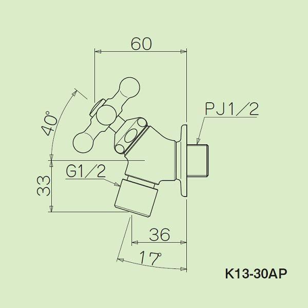 ミズタニバルブ工業 FAUCET エクステリア用水栓 蛇口 メッキ K13-30AP