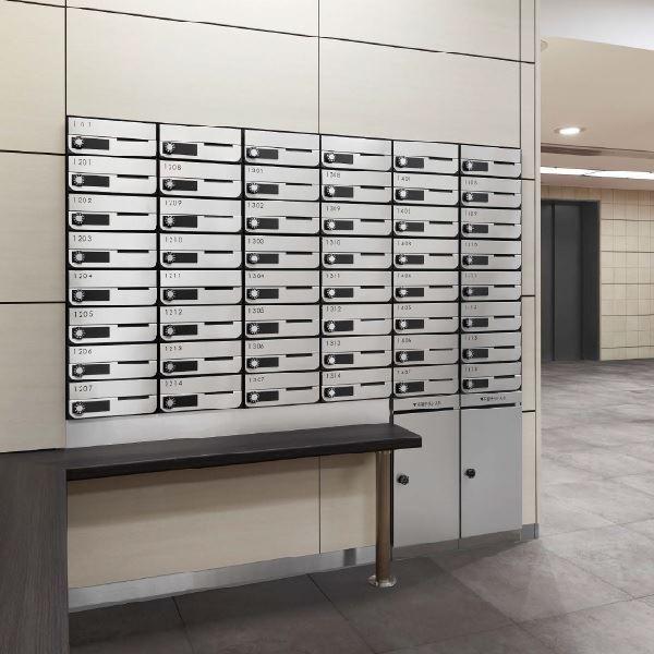 シルバーピーチ ナスタ 集合住宅用ポスト 前入前出/防滴タイプ ヨコ型