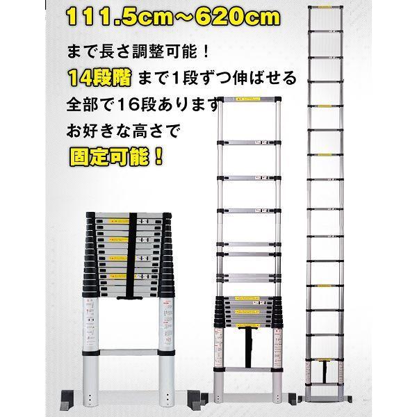 ６段Hill Stone 伸縮はしご アルミ製　 Hill Stone(ヒルストーン) 伸縮性はしご兼脚立 6.2m zk184