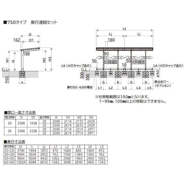 YKK ルシアス サイクルポート 750タイプ J30・30-20 H25 奥行連結納まり 自転車収容台数の目安：10台 アルミ屋根 車止めバーは別売り アルミカラー