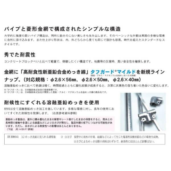 朝日スチール 朝日PCフェンス A型 3スパンセット 組立式 PC-A1200 300g 亜鉛めっき鉄線 φ3.2x56 アメリカン フェンス 金網の画像