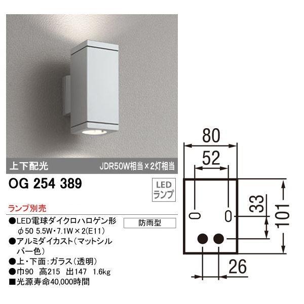 オーデリック　ポーチライト　OG　254　389　上下配光