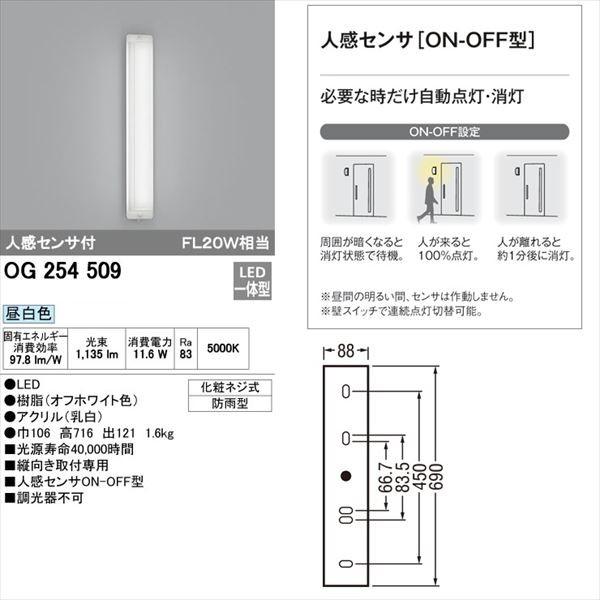 オーデリック ポーチライト # OG 254 509 ＊昼白色 : エクステリアの