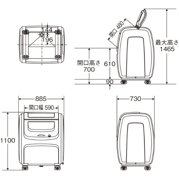 山崎産業(CONDOR)　ダストボックスDX　＃500　キャスタータイプ　ベージュ　DX5BE