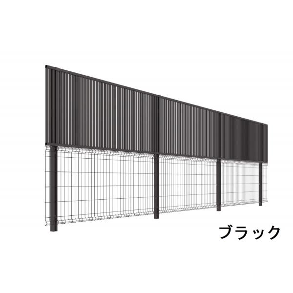 三協アルミ ユメッシュプラス 上目隠しタイプ 2型(たて目隠しルーバー) 上段目隠しルーバー 高さ1000 下段メッシュフェンスE型 高さ800  本体(1スパン)の画像