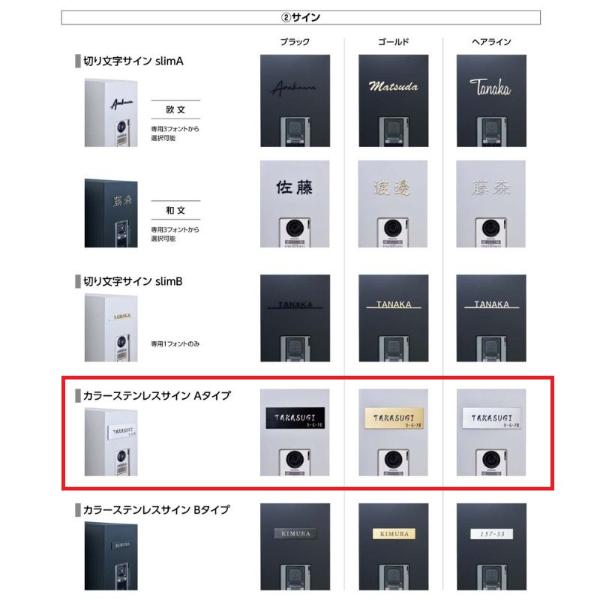 リクシル 機能門柱FT 宅配ボックス付き インターホン内蔵 カラーステンレスサインAタイプ シミュレーション対応タイプの画像