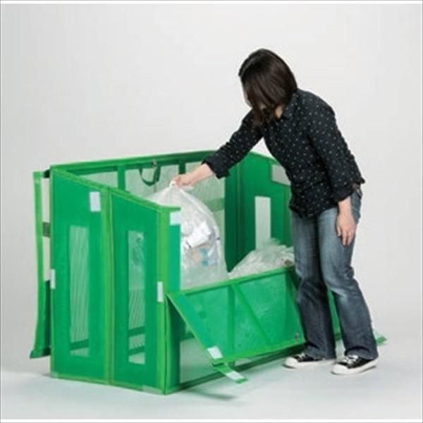エクステリアのキロYahoo 店テラモト 自立ゴミ枠 折りたたみ式 緑 580L ゴミストッカー ゴミ収集庫 DS-261-112-1 ゴミ袋  1200×600×880ｍｍ 4