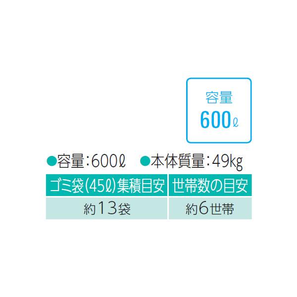 ダイケン　クリーンストッカー　CKR　6世帯』『ゴミ収集庫』『ダストボックス　CKR-1007-2A　屋外』　『ゴミ袋（45L）集積目安　13袋、世帯数目安　ゴミステーション