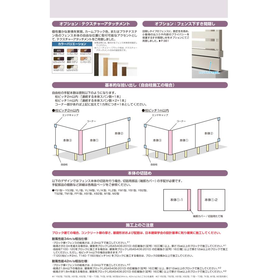 【SY1F型の後継品】 YKK YKKAP シンプレオフェンス YS2型 T60 本体 『アルミ フェンス 高さ60cm 横スリット 目隠し 屋外 柵 庭 外構 境界』｜kiro｜07