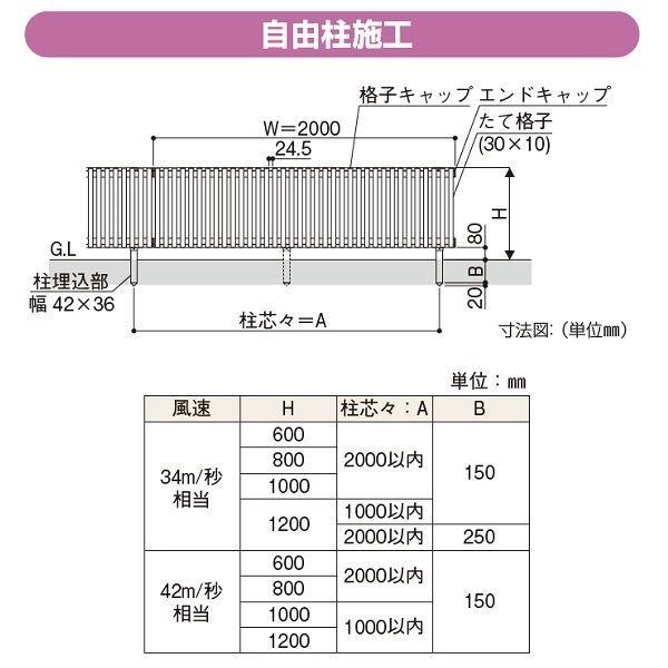 YKKAP YKK ルシアスフェンス H08型 たてストライプ 本体 アルミ色 T100 H1000 高さ100cm フェンス本体のみ 『フェンス 目の画像