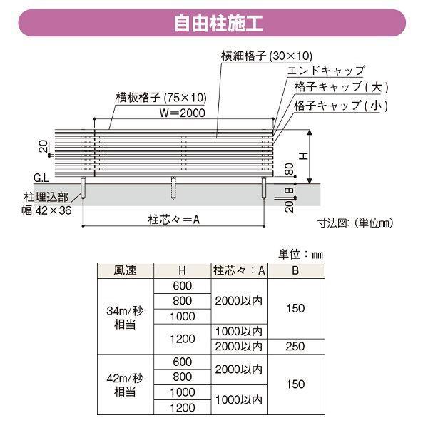 YKKAP YKK ルシアスフェンス H09型 たてストライプ 本体 アルミ色 T100 H1000 高さ100cm フェンス本体のみ 『フェンス 目の画像