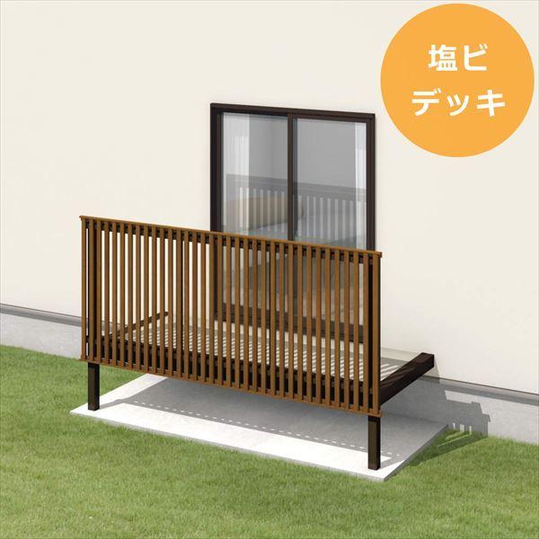 三協アルミ オルネ 庭置き式 サイドオープン たてスリット 関東間 1.5間×3尺 塩ビデッキ 『後付バルコニー ウッドデッキ リフォーム向け アルミ製』 塩ビデッキ