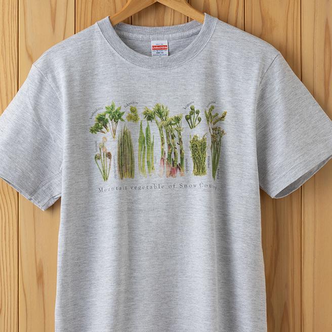 山菜図鑑Tシャツ　アッシュ | 