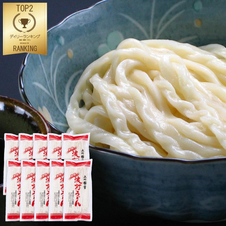 桐生の波打うどん ねじれうどん 10袋（300g×10） 送料無料 半生麺 デコボコ麺 なみうちうどん うどん 群馬 贈答品 爆買（Yahoo!・桐生うどんの里）