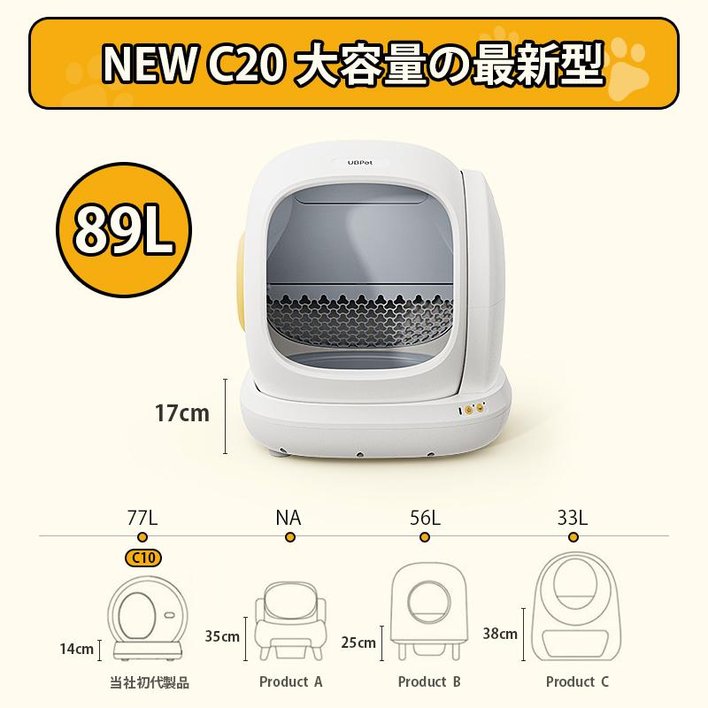 最短即日発送 UBPET C20 自動猫トイレ 2025年新発売 多頭飼い・大型猫