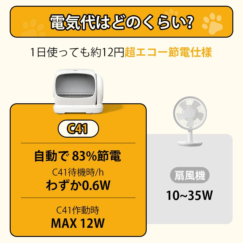 全自動猫トイレ 大型猫 多頭飼い対応 12.5kg対応 UBPET C41 106L大容量