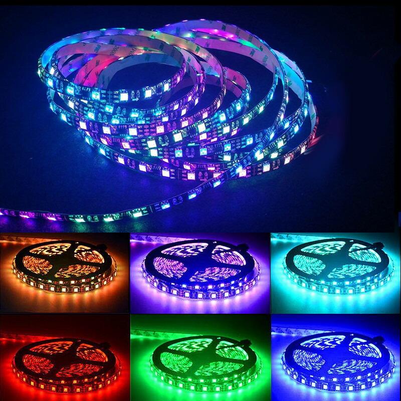 LEDテープ 12V 5M RGB 黒ベース 300連 SMD5050防水 調光 調色