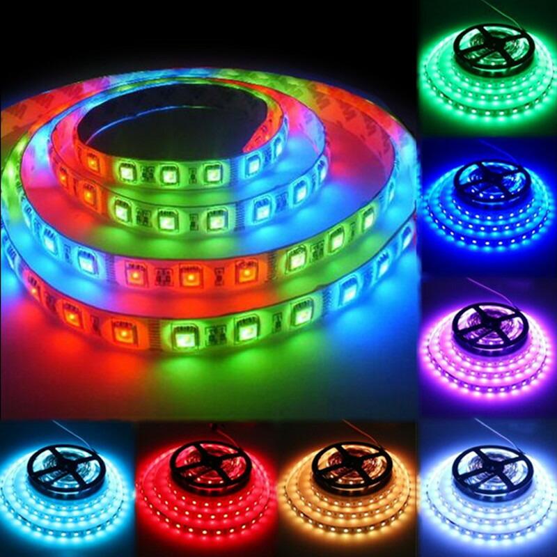 LEDテープ 300連 5m SMD 5050 12v RGB 16色 白ベース 防水加工 調光 調