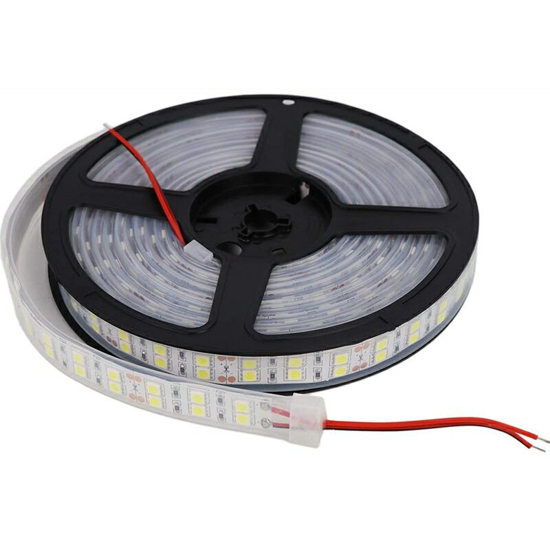 LEDテープライト 完全防水 DC24V SMD5050 防水加工 カバー付き 600連 二列式 LEDテープ 白色 ホワイト 5M トラック 船舶 照明 蛍光灯led間接照明 屋外照明 イ…｜kisachi｜07