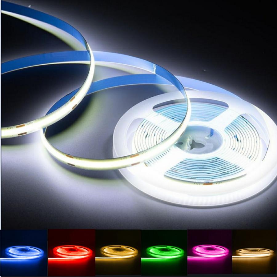 家庭用 LEDテープライト 8M 1440SMD/M白色/電球色/青 極薄 12V COB 面発光 LED テープライト ホワイト 白 ブルー 青