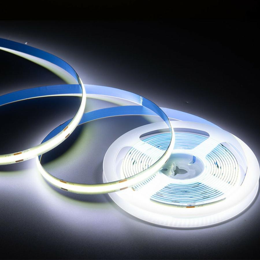 極薄 12V COB 面発光 LED テープライト ホワイト 白 ブルー 青